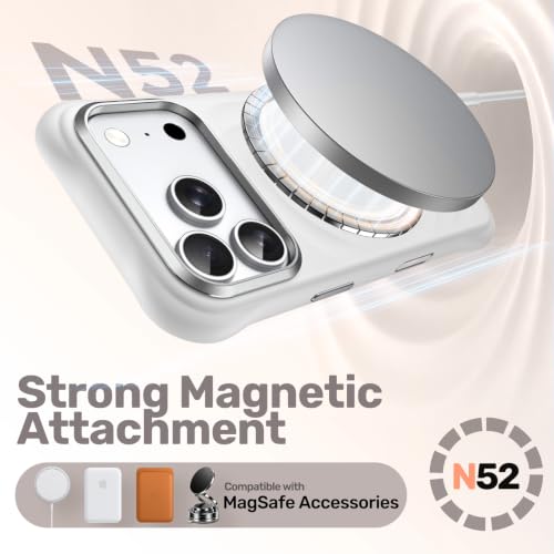 JETech Magnetische Silikon Hülle für iPhone 18 Pro/17 Pro, Hellgrau – Ansicht 5
