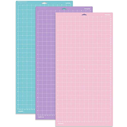 3pcs 12x24Inch Cutting Mat for Cricut Maker/Explore Air 2/ Air/One Replacement Cutting Mat LightGrip StrongGrip FabricGrip Adhesive Quilting Cricket Cutting Mats for Cricut and Silhouette Cameo