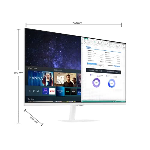 Image of Samsung - Ls32Am501Nwxxl, 32 Inch (80 Cm) 1920 X 1080 Pixels, Led Smart Monitor with Netflix, YouTube, Prime Video and Apple Tv Streaming (White)