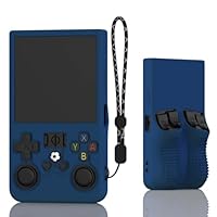 FIOPAZ for R36MAX Silicone Protective Case, Soft Skin for R36 MAX Retro Handheld Game Console Accessories, Anti-Scratch Washable Only for R 36 MAX Sleeve with Lanyard (Blue)
