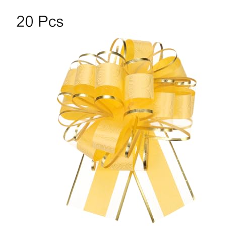 Cinta de organza amarilla para detalles de boda y decoración de cestas festivas, pack de 20 4