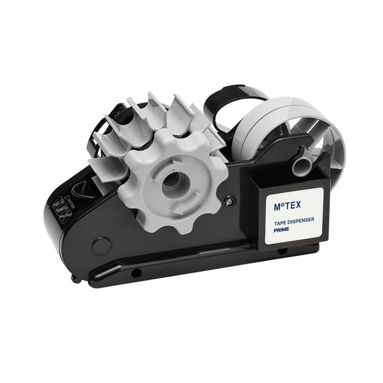Motex MTX-03 Prime Tape Dispenser and Cutter - Black with Grey and Durable Design Perfect for Gift Wrapping, Arts & Crafts etc. at Home, School, Office, and Retail Shop. - Made in Korea