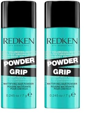 REDKEN - Poudre Densifiante Volumisante - Volume & Texture Instantanés - Formule Légère - Testée Dermatologiquement - Fini Mat - Tous Types De Cheveux - Powder Grip - 7 g (Lot de 2)