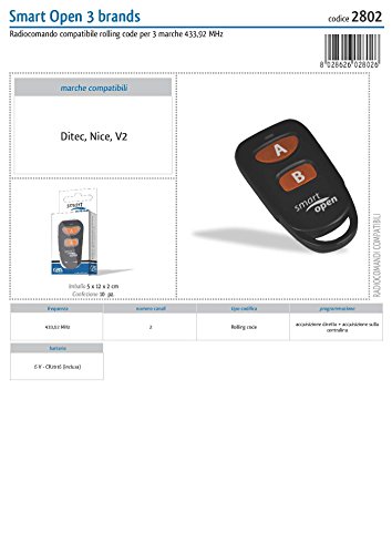 G.B.S. Elettronica 2802 RF sans Fil Appuyez sur Les Boutons Noir télécommande - Télécommandes (RF sans Fil, Appuyez sur Les Boutons, Noir)