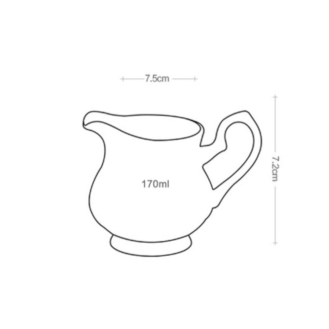 MRKU Pot à Lait, saucière, Tasse à Eau, pichet, Distributeur de crème et de café, sucrier, en céramique avec poignée et Bec verseur, Multi-usages pour la Maison