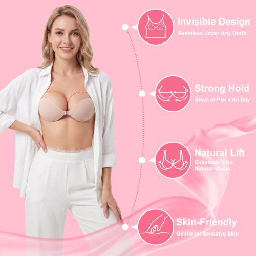 Image of Sticky Bra Push Up Lift Invisible Adhesive Bra Strapless Backless for Women