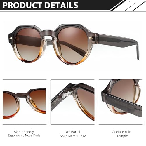 Retro Italian Design Acetate Polarized Sunglasses Unisex UV Protection Durable Frame Anti-glare3