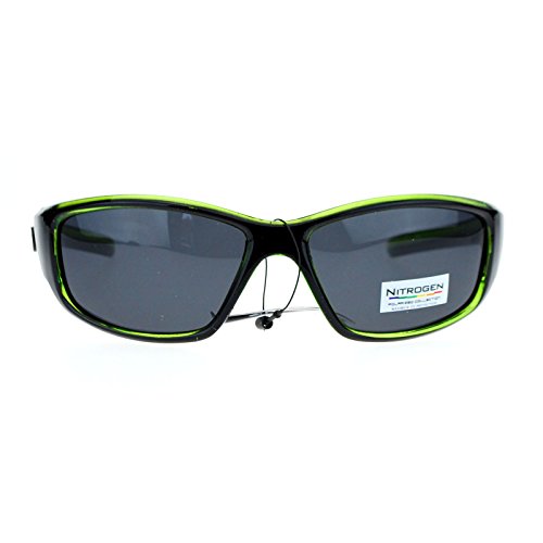 Nitrogen Polarized Mens Classic Oval Plastic Warp Sport Sunglasses Green3