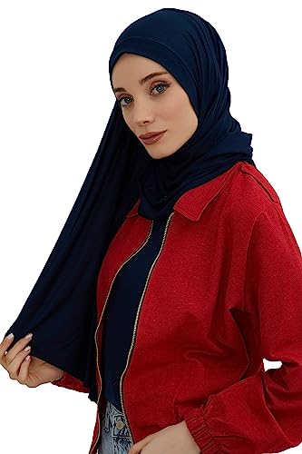 Aisha's Design Jersey Shawl for Women Instant 95% Cotton Modesty Turban Cap Hat Head Wrap