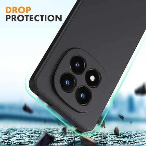 Image of DIZORO Compatible with Mi Redmi Note 15 Pro Plus 5G Back Cover with Upgraded Square Edges for Camera Protection Shockproof Flexible Matte Liquid Silicone Mobile Phone Case - Black