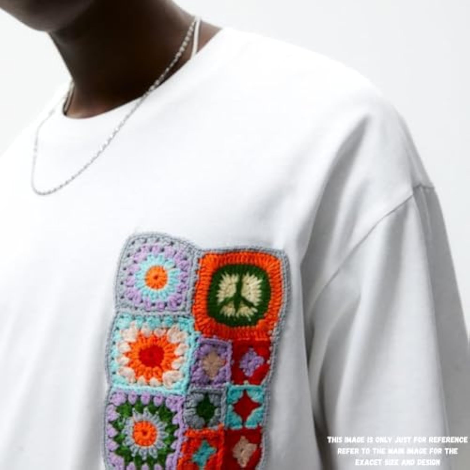 Crochet Flower Sew On Patch for Clothes & Accessories