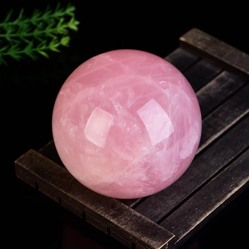 Cristal de quartz rose boule sculptée de 13cm, sculpture d'exception - 3