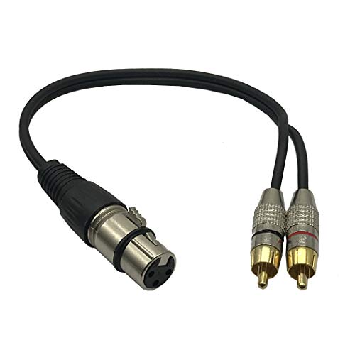 Cable XLR hembra a doble RCA macho divisor en Y para equipos de sonido estéreo 1