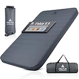 Hikenture Extra Thick Double Self Inflating Sleeping Pad, 9.5 R Camping Mattress 2 Person, Inflatable Foam Camping Pad with Pump Sack, Portable 4 in Thickness Comfort Plus Camping Mat for 4-Season