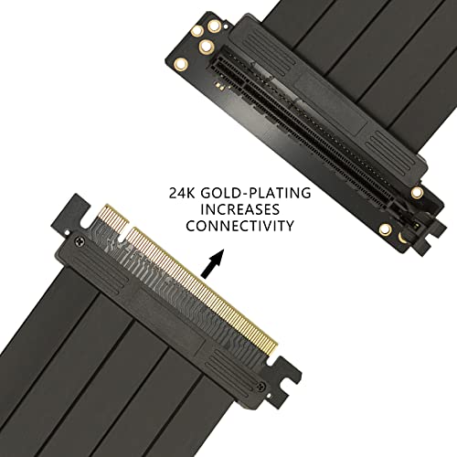 Eagolloar Cabo Riser Extensor PCIE 3.0 x16, Cabo de Extensão de Placa Gráfica GPU de Ângulo Reto Fle