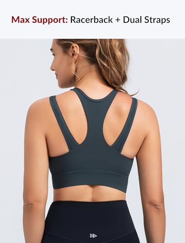 Image of Yvette Front Closure High Support Sports Bras for Women Double Straps Plus Size Sports Bra with Sewn in Pads