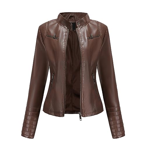 Veste en cuir synthétique chic pour un look cycliste moderne de mi-saison