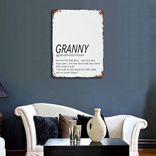 Funny Quote Saying Metal Signs Funny Metal Signs Definition Noun Granny Plaque Tin Sign Hanging Wall Plaque Kitchen 12"X16" Christmas Party Wall Decor Art Iron Vintage Sign #TOP2