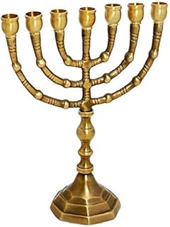 Yaliland 7 Branches Brass Pure Copper Antique Menorah Menora - 8