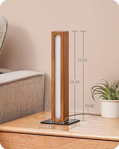 Edishine Led Table Lamp, Small Wood Bedside Lamp With 3 Color Temperature thumb #6