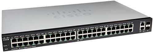 Cisco SG200-50 SLM2048T-NA - SG200 Series 48-Port Gigabit Ethernet - 2 Ports Combo Mini-GBIC Smart Switch (Renewed)