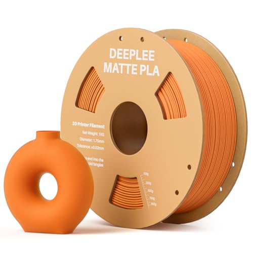Image of Matte PLA Filament 1.75mm, 3D Printer Filament Dimensional Accuracy + /- 0.02mm, No Clogging, Higher Toughness, Cardboard Spool 3D Filament, 1kg Orange