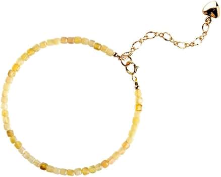 Amazon | [Amgrocery] イエローオパール ブレスレット 天然石 重ね付け