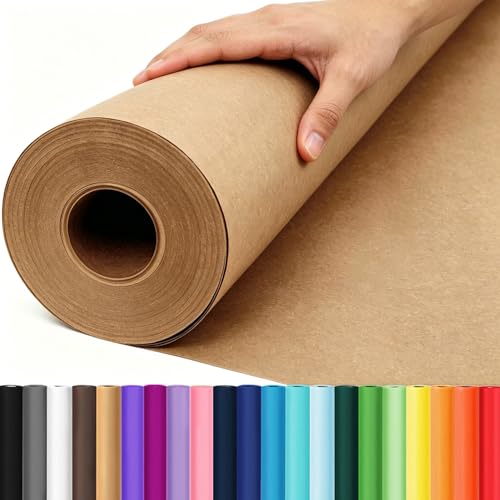 Brown Wrapping Paper Kraft Paper Craft Paper Roll 36 x 2400 (200) for Gift Wrapping Bouquet Flower Art Painting Craft Bulletin Board Paper Easel Poster Chart Art Supplies Packing Shipping Moving