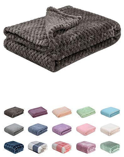 Image of Fuzzy Blanket or Fluffy Blanket for Baby, Soft Warm Cozy Coral Fleece Toddler, Infant or Newborn Receiving Blanket for Crib, Stroller, Travel, Decorative (28Wx40L, XS-Eagle Grey)