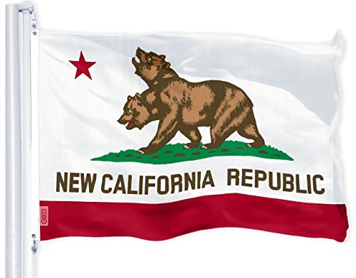 G128 New California Republic Flag | 3x5 Ft | LiteWeave Pro Series Printed 150D Polyester | Indoor/Outdoor Vibrant Colors Brass Grommets California Two-Headed Bear Flag