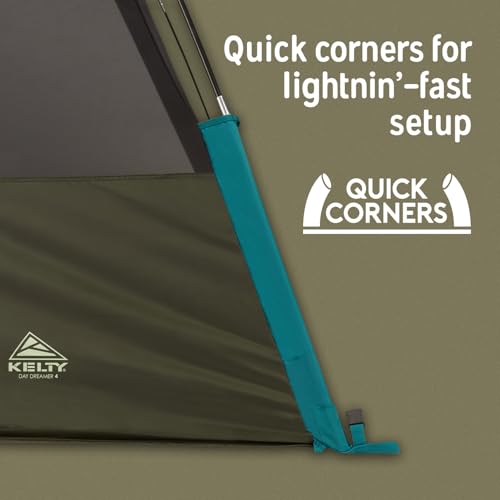 Kelty Daydreamer 4P + 6P Camping Tent, Blackout Fabric, Interior Light Diffusing Gear Loft, Standing Height, PFAS Free - Image 6