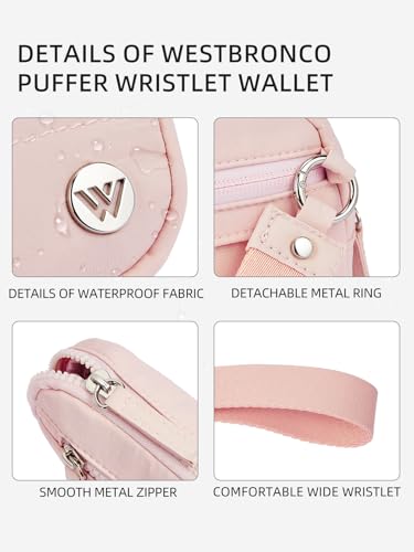 Image of WESTBRONCO Wristlet Wallets for Women - RFID Blocking Quilted Nylon Phone Wallet, Card Holder Purse for Travel & Everyday Use