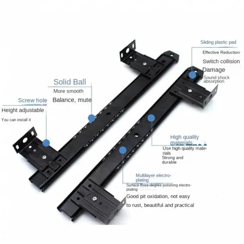 Glissières de tiroir de clavier en acier robuste de 27mm de large haute précision