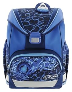 Herlitz® Kinder Schulranzen Ultralight Blue Shark | Einkammer-Schulrucksack | Schülerorganisation Kinder | Steifer Rücken | Schultasche im Rücken | Strapazierfähiger 15l, 800g, Kl.1-3, multicoloured,