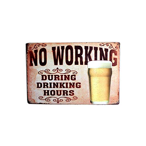 HENGHUA Decor Metal Sign Beer Retro Art Tin Plates Wall Handing Painting for Grage Bar Pub Coffee Office Home Bedroom 12" X8" (H-Beer-1(18))
