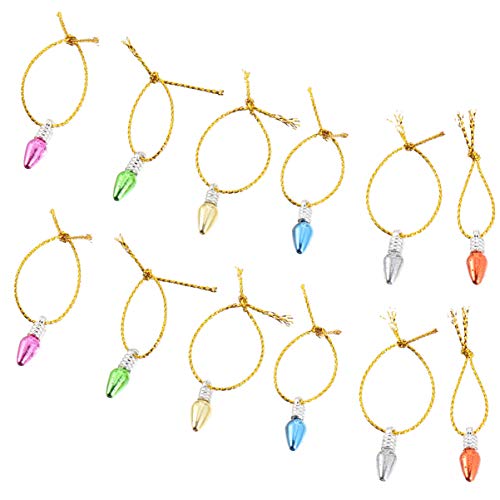 Pretyzoom 100Pcs Christmas Bulb Beads Plastic Multicolor Shatterproof Xmas Tree Hanging Light Bulb Beads Garland Diy Pendant With Rope For Holiday Party Home Decor Random Color #TOP4