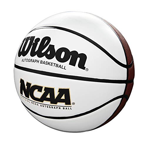 Balón Wilson NCAA Autograph para firmas de baloncesto blanco con paneles lisos 2