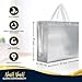 Nush Nush Silver Gift Bags Large Size – Set of 15 Reusable Silver Gift Bags With White Handles - Perfect Goodie Bag for Christmas Gifts, Birthday Party Favors, Wedding Gifts, Events –13Wx5Dx11H
