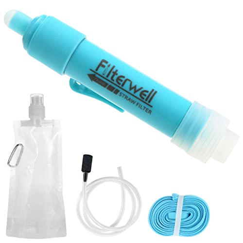 Sistema de filtración de Agua al Aire Libre Filtro de Agua Purificador de Paja con Bolsa para Beber para preparación de Emergencia Camping Viajar Mochilero Cover