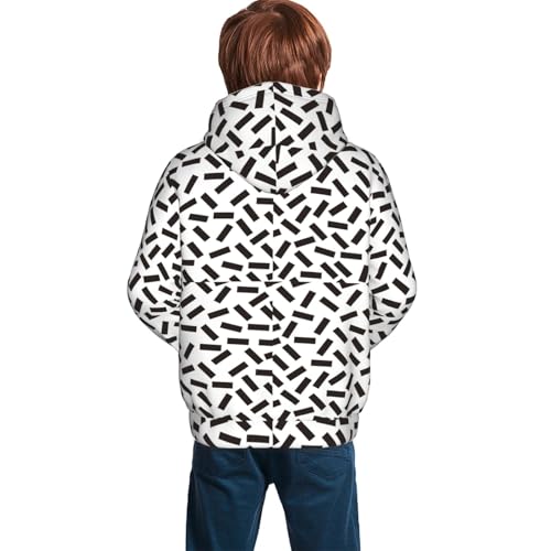 Black Rectangles Kid Hoodies Boys Sweatshirts Girls Pullover with Pocket4