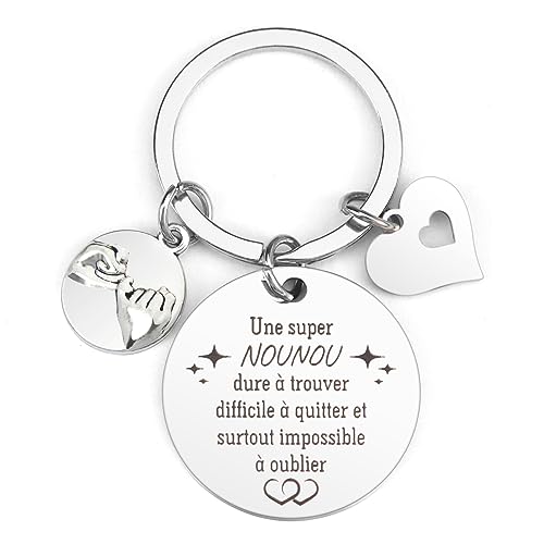 Porte-Clé Nounou Personnalisable - Cadeau de Fin de Contrat ou de Noël