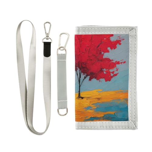 FOLIOSA Art Valentine Painting Kids Wallet for Boys Girls Youth, Compact Fabric 4.9×2.9 in