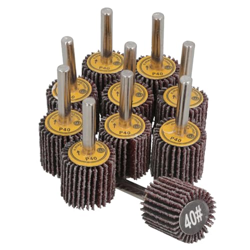 25mm 40 Grit Abrasive Flap Wheel Discs Sanding Rust Removal 6mm Shank 10pc