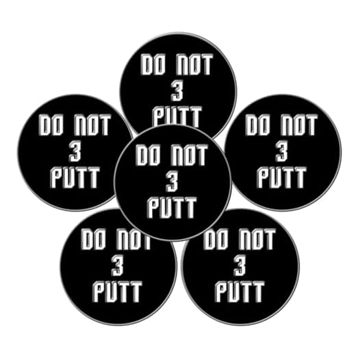 FINGER TEN Golf Ball Markers for Men and Women, Pack of 6, Golf Accessories Ball Markers Magnetic Fit Golf Divot Tools Hat (3 Putt Black)