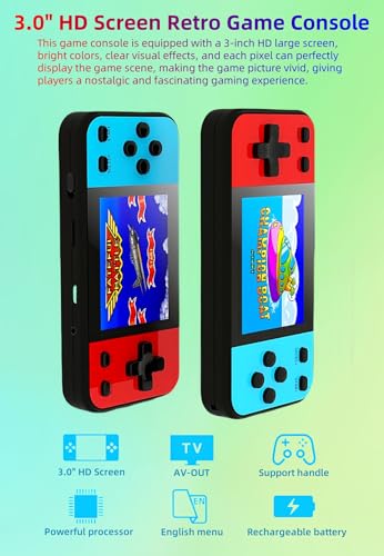 LZYCH Écran 3,0" Console de Jeu Rétro Couleur 240 Jeux Vidéo Intégrés Console pour étudiant Jeu électronique Portable Jouet Puzzle Cadeau pour Enfants Compagnon de Voyage et de Loisirs – Image 3