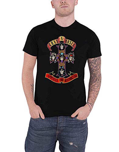 Rockoff Trade Guns N Roses T Shirt Appetite Washed Nouveau Officiel Dip Dye on Noir Unisex Size XXL
