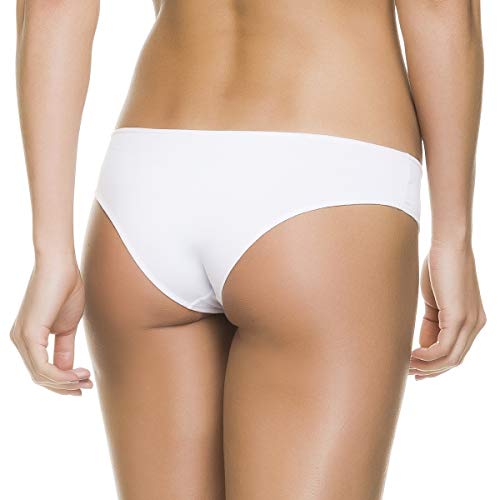 Kit 6 Calcinhas Tanga, Bonjour Lingerie, 2 Brancas, 2 Pretas, 2 Camurças, M