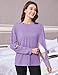 Deyeek Chemo Port Shirts for Women Chemotherapy Must Haves Tear Away Side Zippers Long Sleeve Post Shoulder Surgery Shirt Purple S