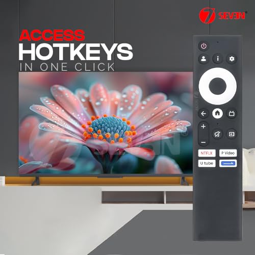 Image of 7SEVEN Compatible with Intex Google TV Remote Control Fit for SGV3201 | SGFV4301 | SGUV5001 | SGQV5501 Models 4K LED FHD UHD Television Non Voice Command - Match Keys Exactly with Existing Remote
