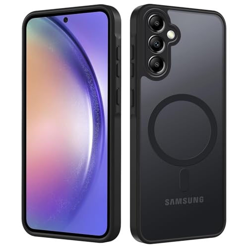 Tawarror Magnetische für Samsung Galaxy A54 5G Hülle, Matt Transluzente Handyhülle für Samsung A54 PC Rückseite Kratzfes...